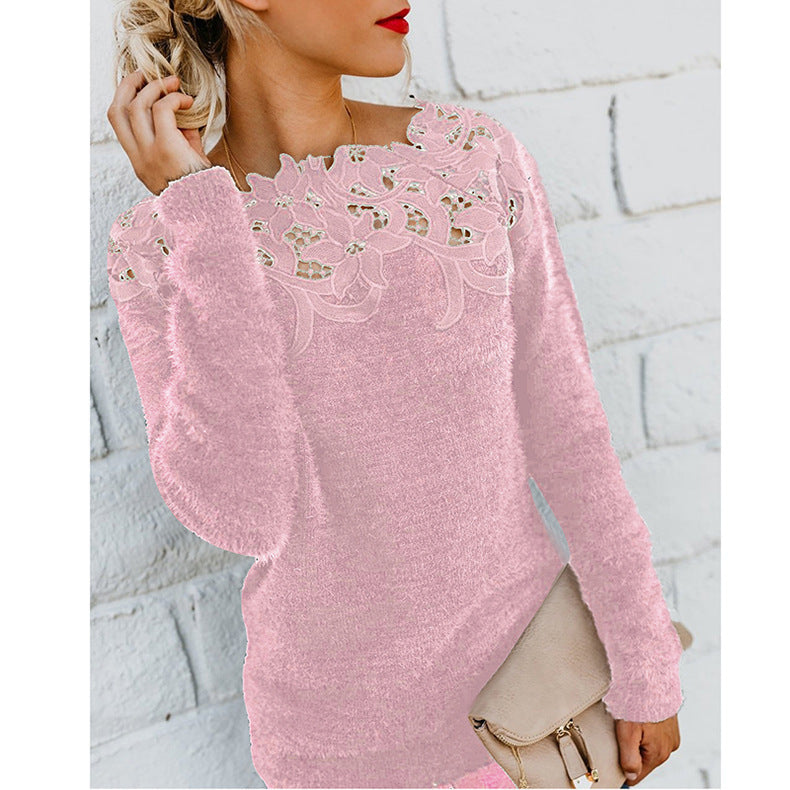 Pull Respirant à Fleurs Toutes Saisons Femme