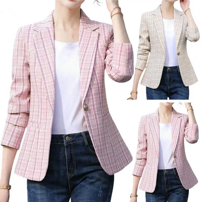Blazer Premium à Carreaux Femme