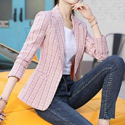 Blazer Premium à Carreaux Femme
