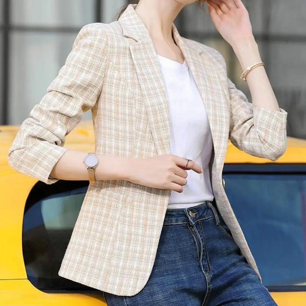Blazer Premium à Carreaux Femme