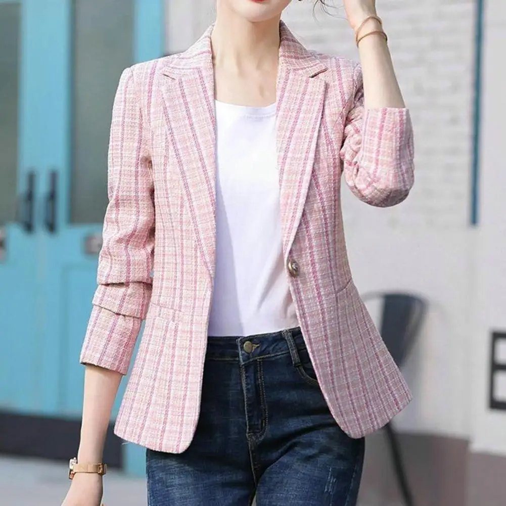 Blazer Premium à Carreaux Femme