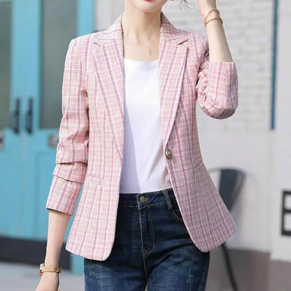 Blazer Premium à Carreaux Femme