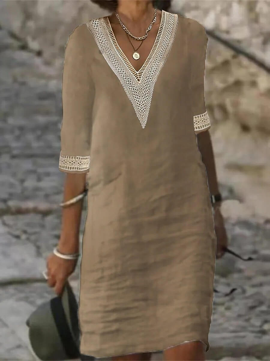 Robe Décontractée Femme, col V