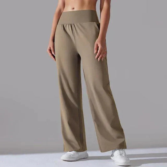 Women's High-Waist Wide-Leg Yoga Pants – coloris Black
