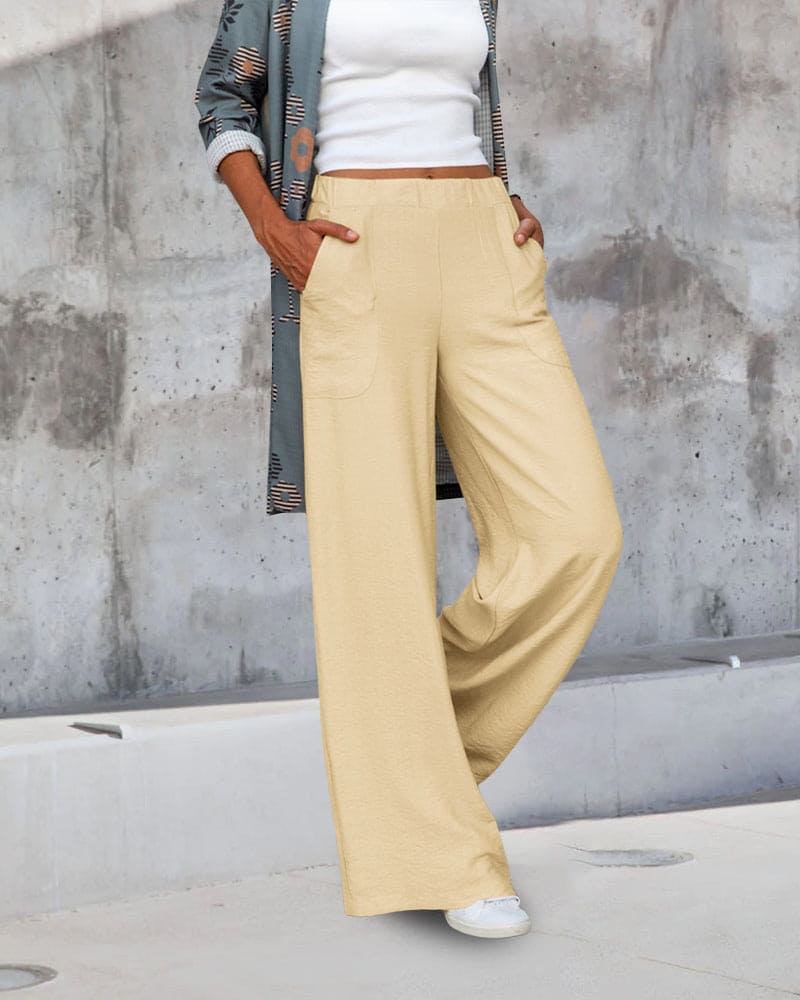 Pantalon Doux Décontracté Élastique Femme
