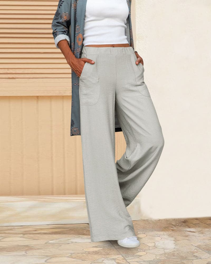 Pantalon Doux Décontracté Élastique Femme