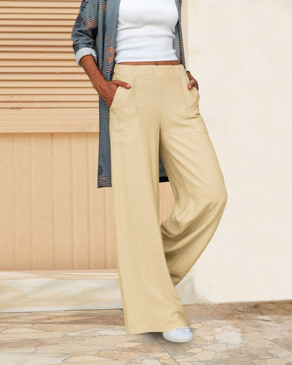 Pantalon Doux Décontracté Élastique Femme