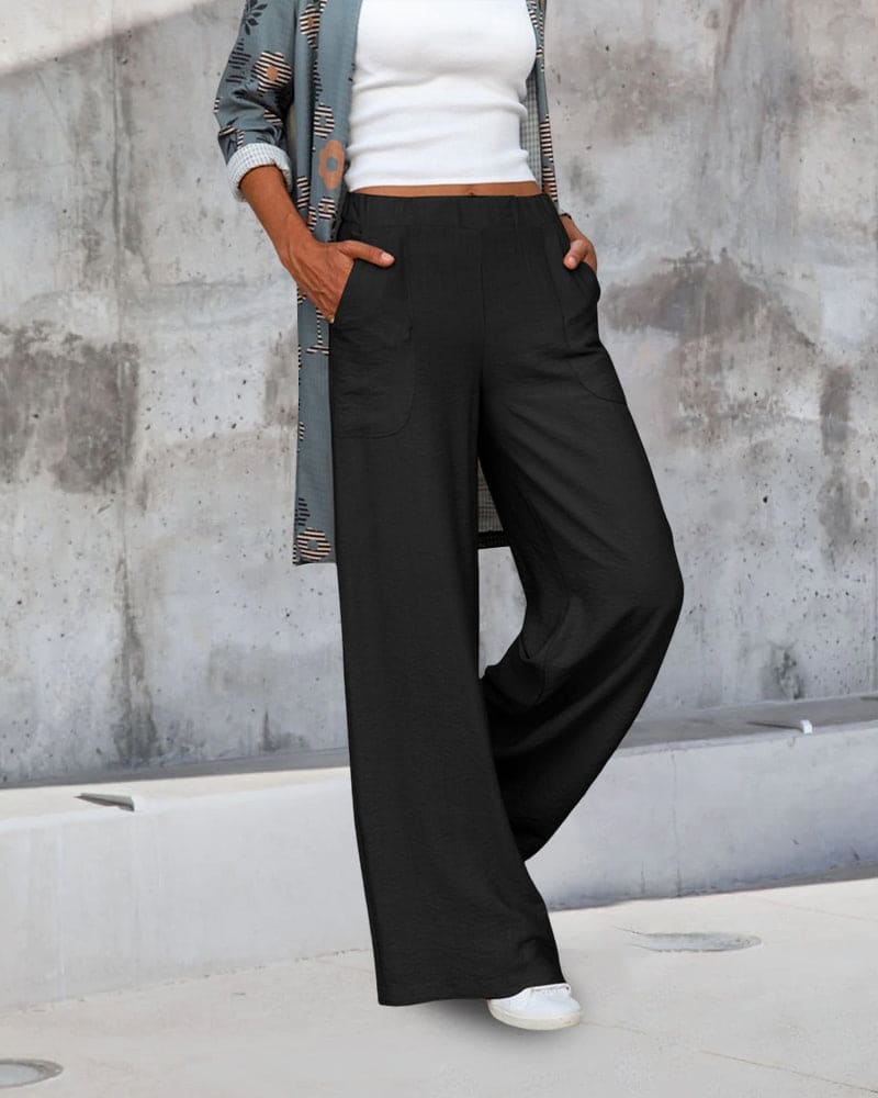 Pantalon Doux Décontracté Élastique Femme