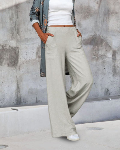 Pantalon Doux Décontracté Élastique Femme