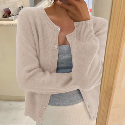 Cardigan Uni en Maille Stylé Femme
