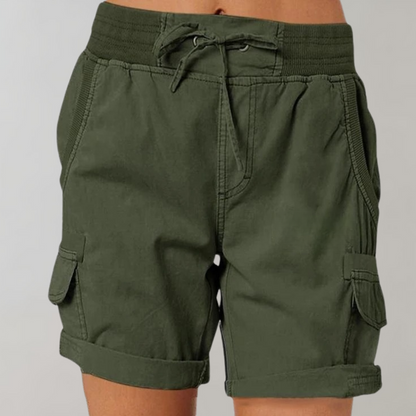 Short Stylé Élastique Femme, multi-poches