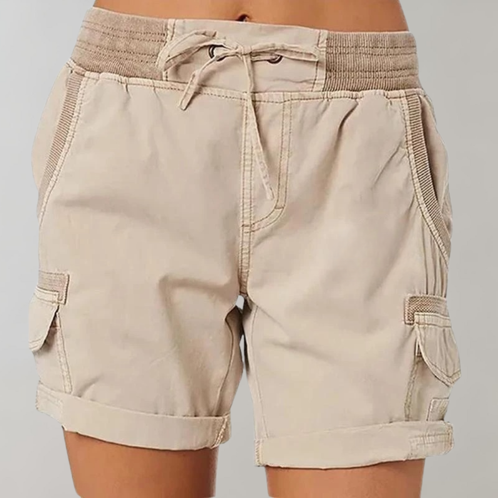 Short Stylé Élastique Femme, multi-poches