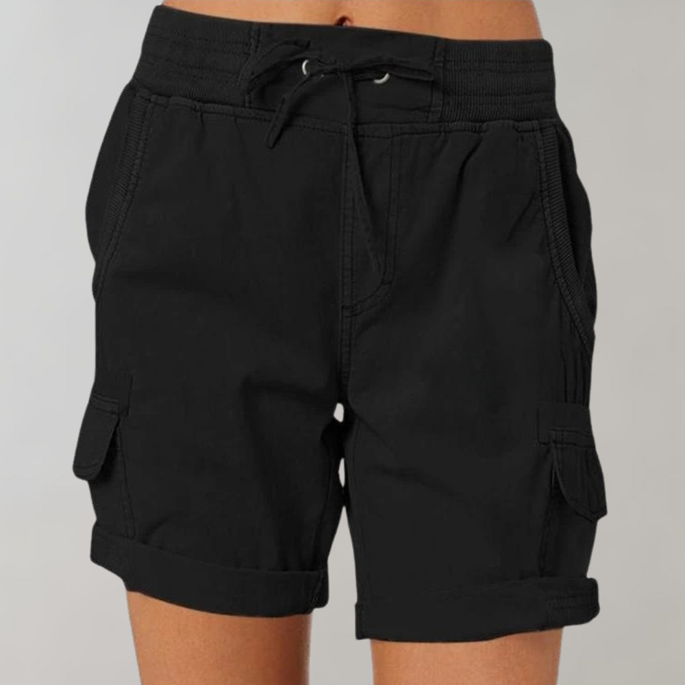 Short Stylé Élastique Femme, multi-poches