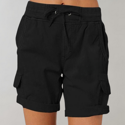 Short Stylé Élastique Femme, multi-poches