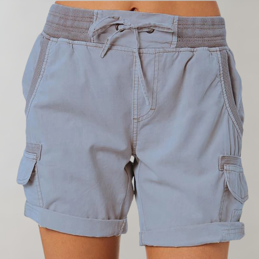 Short Stylé Élastique Femme, multi-poches